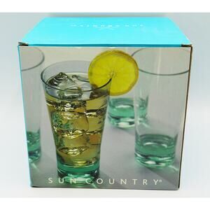 Set of 4 Sun Country Iced Tea Glasses Urban Flare Green